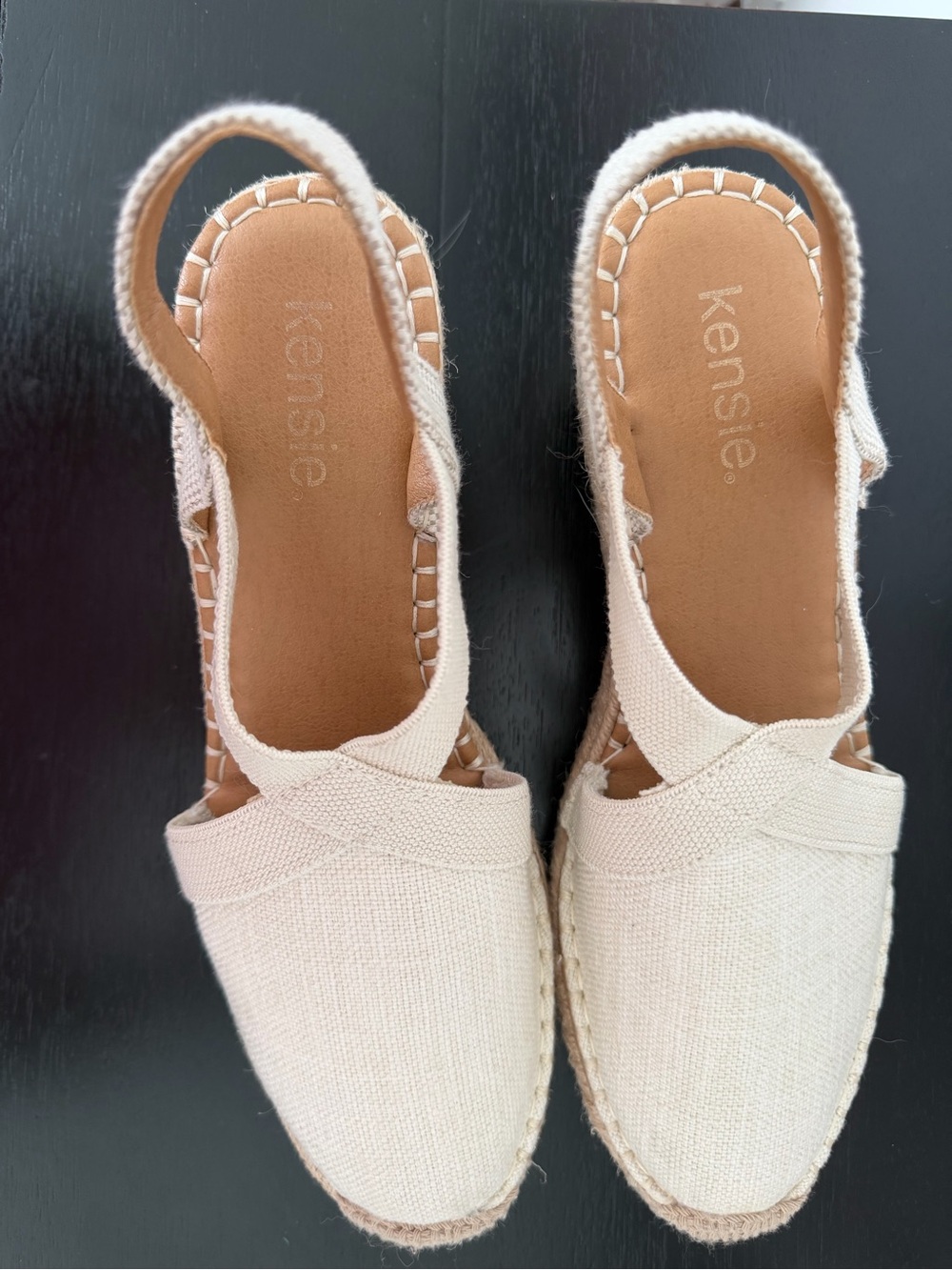 Kenzie Natural Cream Espadrille Slingback Flats -Size 9